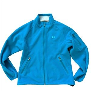 UNDER ARMOUR ARMOR BLUE MESH LINED FLEECE ZIPPERED JACKET